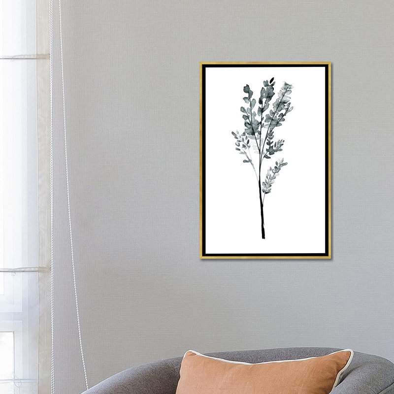 « herb » par albina bratcheva print, Toile encadrée d'or, H 26 po x l 18 po x P 1,5 po