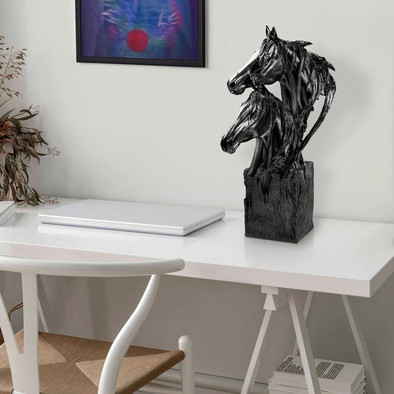 Hand-Painted Decorative Object, Black, 11.8 x 24.0 x 11.8 inches | 100% Polyester Material, Unique Color Variations | Elegant Home Accent for Modern Decor, Artistry & Style in Any Room