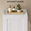Armoire de salle de bain autoportante 68 po de hauteur 68 po - Éclairage, rangement, portes (bois massif / bambou, 4 finitions)