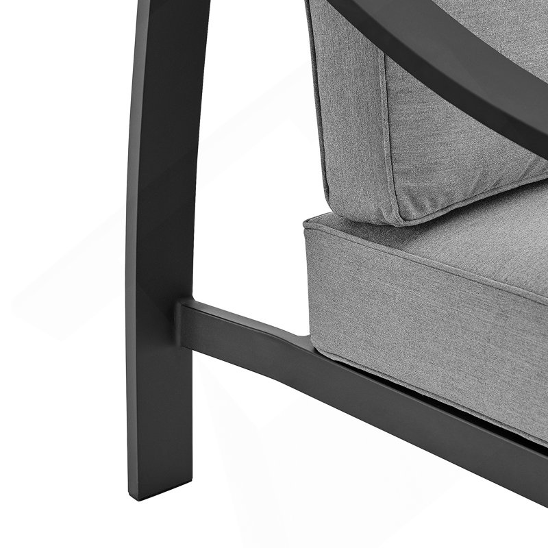 Chaise d'extérieur en aluminium noir et gris foncé
