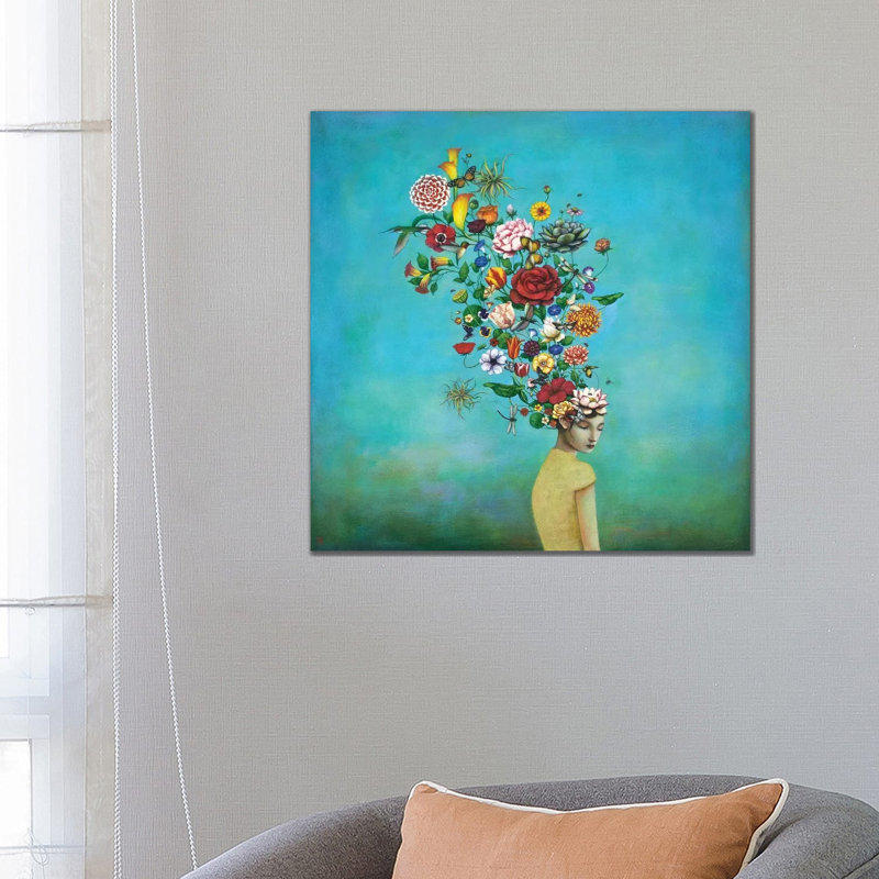 A Mindful Garden by Duy Huynh - Painting on Canvas, 66.04 cm H x 66.04 cm W x 1.91 cm D, No Frame