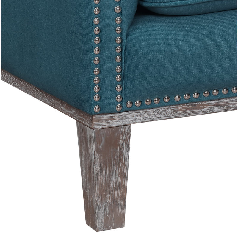 Fauteuil en polyester l 30 po Genoa, 100 % polyester bleu sarcelle