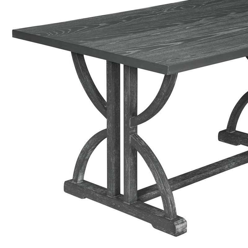 Ensemble de table de salle à manger 6 pièces, 6 pieds, 4 chaises rembourrées et 1 banc pour la salle à manger et la cuisine