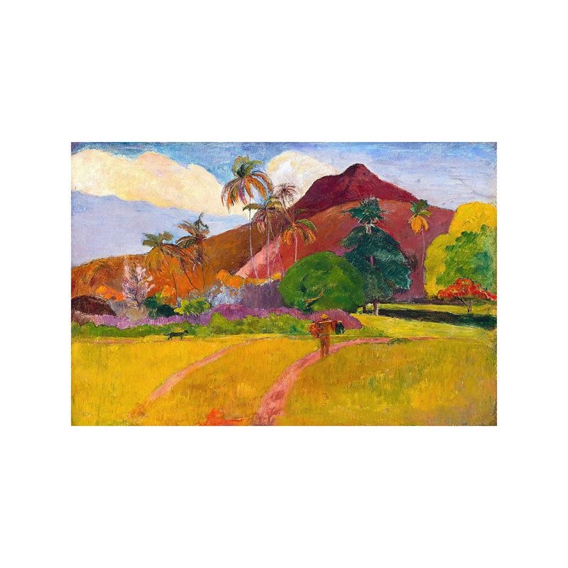 Tahitian Landscape by Paul Gauguin - Painting on Canvas, 66.04 cm H x 45.72 cm W x 1.91 cm D, Wrapped Canvas