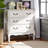 Ripple White Finish Brass Metal Handles 3-Drawer Storage Cabinet, 31.27" H X 31.19" W X 13.44" D