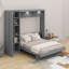 Lit escamotable double avec tablettes, garde-robe et DEL-1485247381-1485247380