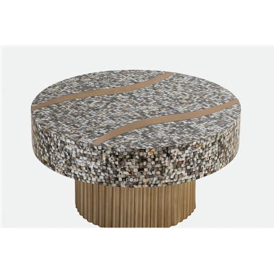 Table basse avec plateau en nacre