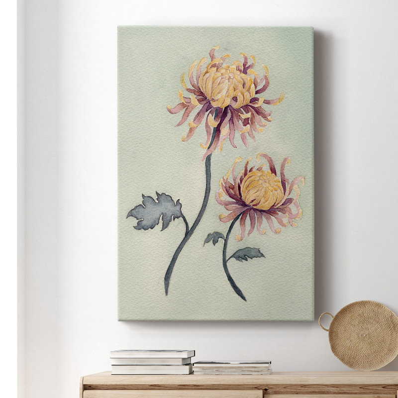 «Chrysanthemum Beauty II», peinture sur toile tendue, H 18 po x l 12 po x P 1 po