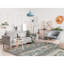 Tapis gris / beige / bleu en polypropylène tissé à la machine Southwestern-825711700