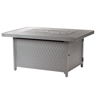 Georgeanna Rectangle Aluminum Propane Smokeless Fire Pit Table with Hidden Fuel Tank