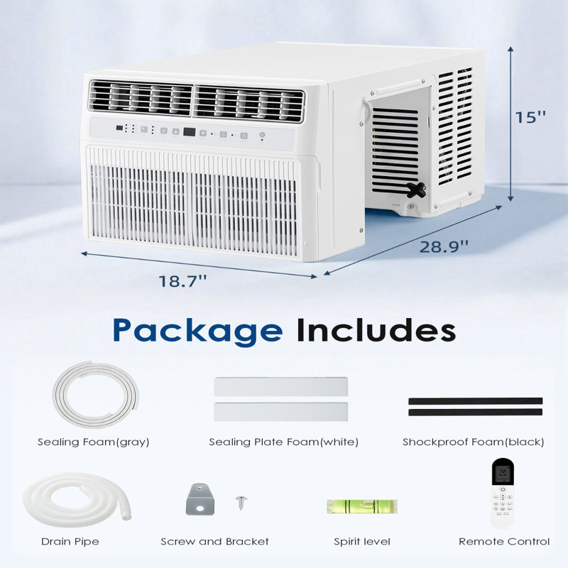 Climatiseur de fenêtre en U avec télécommande, 12 000 BTU
