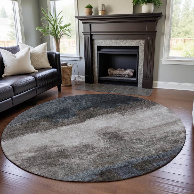 Premium Machine Washable Natoma AMF1070 Modern Rug, Round 8'
