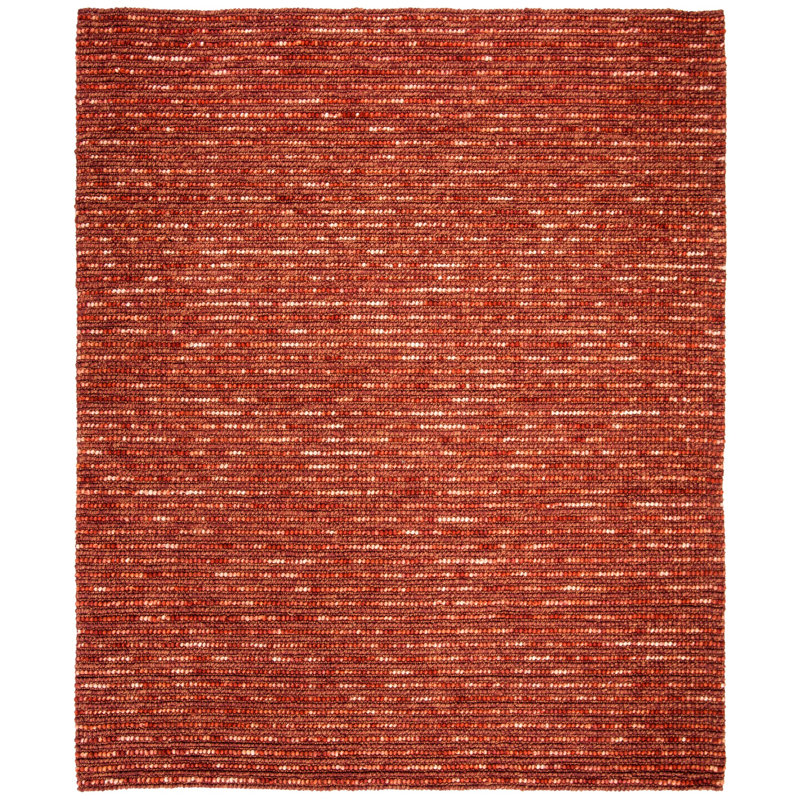 Ferrera Striped Handmade Flatweave Rust Area Rug, Rectangle 8' x 10'