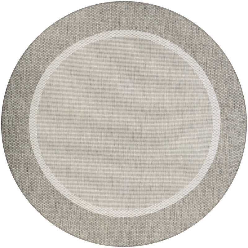 Tapis taupe Saniya, Ivoire / taupe, Rond 7 pi 6 po