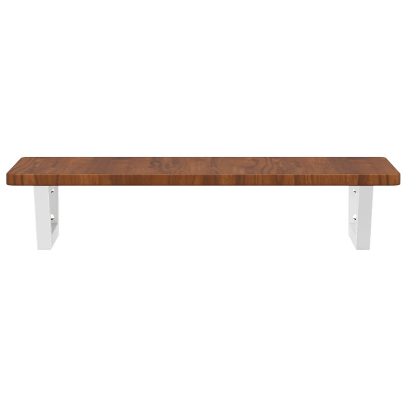 Bracket Shelf, 2.5cm H x 80cm W x 40cm D, White/Dark Brown