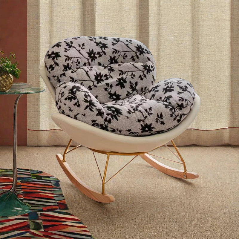 Chaise berçante rétro, Beige