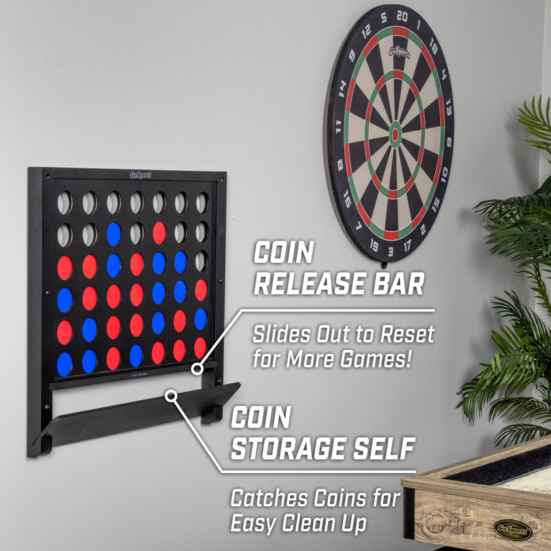  Jeu géant mural 4 en ligne Gosports - Jumbo 4 Connect Family Fun With Coins - Noir, Noir