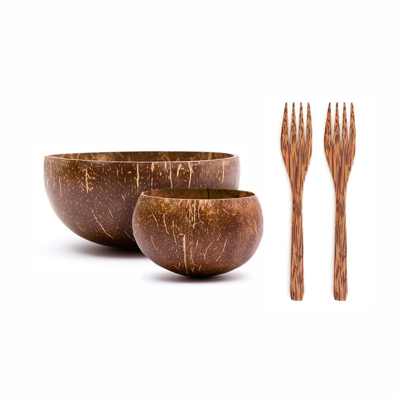 Ensemble de 4 bols à manger Jumbo et petits noix de coco