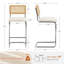 Tabouret de bar et de comptoir rembourré avec dossier en rotin Marlow-882574119-882574117-881468635