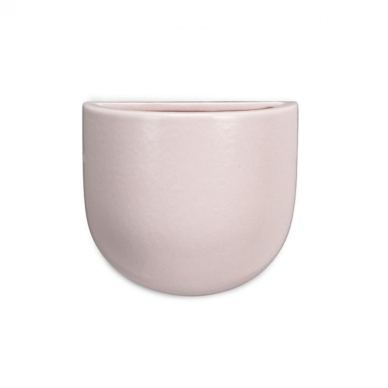 Pot de fleurs mural demi-cercle, H 4,5 po x l 5 po x P 3 po, Rose