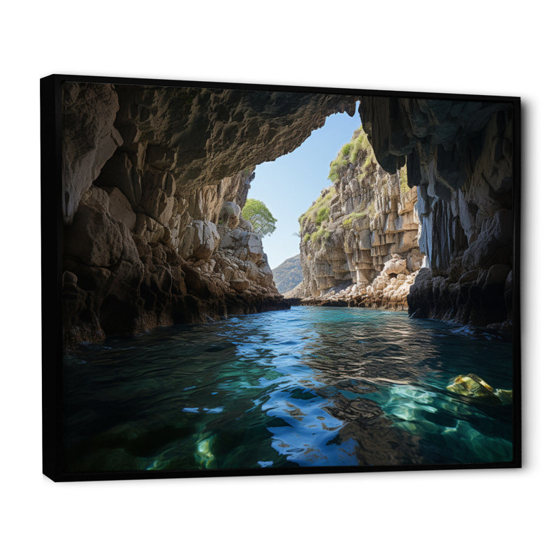 Greece Zakynthos Secrets III - Landscapes Wall Decor, Cadre flottant noir, H 24 po x l 32 po x P 1 po