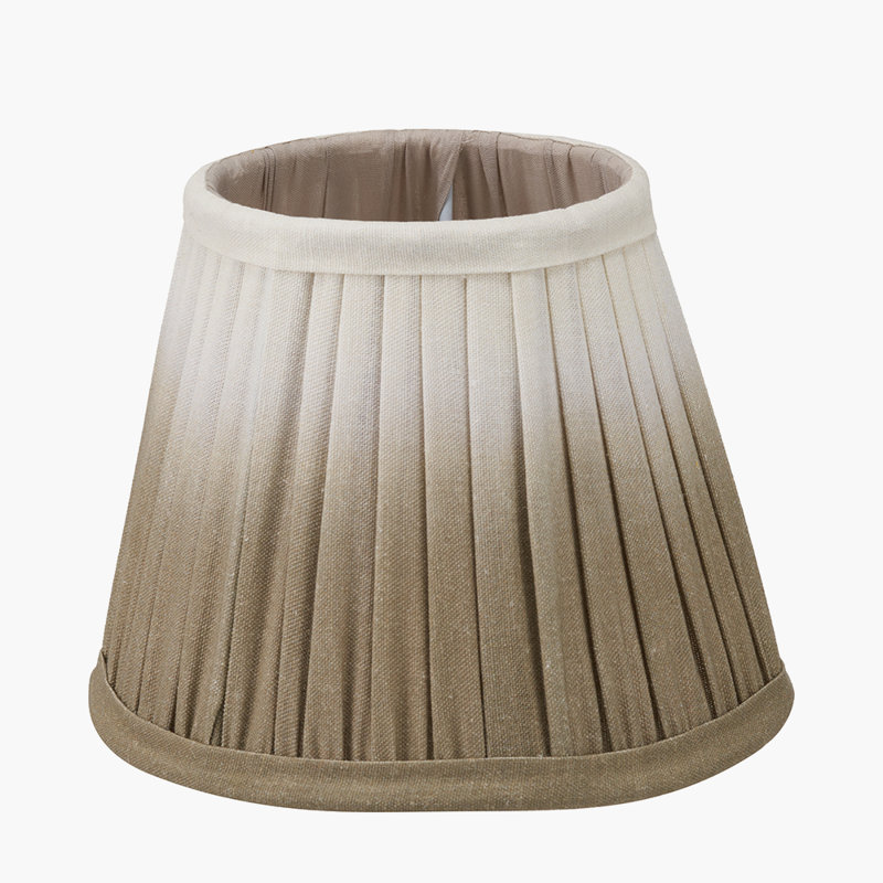 Scallop Cotton Empire Lamp Shade ( Uno ), Taupe, 12cm H x 16cm W x 16cm D
