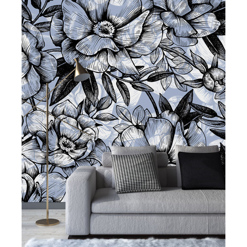 Peel & Stick Floral Wall Mural, 125" W x 125" L