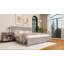 Tête de lit et pied de lit de style campagnard grand avec porte de grange de style campagnard, lit en bois de pin avec cadre de lit renforcé, gris-133653770-133653766