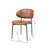 Mid-Century Modern Dining Chairs Set Of 2 – Italian-Inspired Bentwood Design With Matte Metal Legs & Luxe PU Leather Seating-717535842