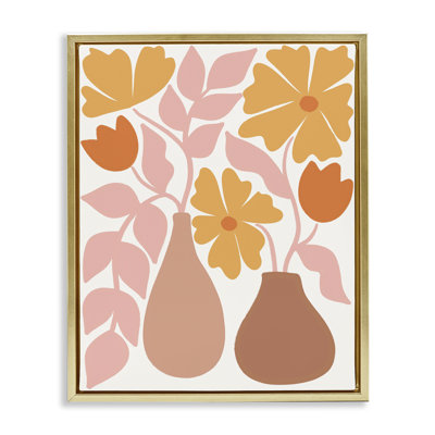 "Funky Flower Vases", art mural encadré par Taylor Shannon Designs
