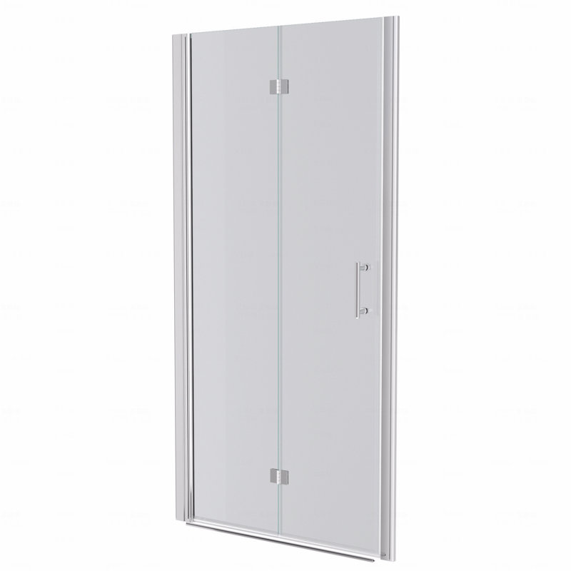 34"W X 72"H Fold Frameless Design Shower Door With Tempered Glass