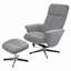 Fauteuil inclinable et repose-pieds 33 po contemporain en chenille avec base pivotante en métal