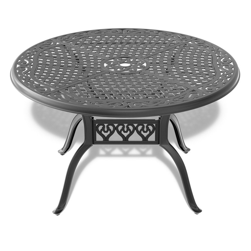 Table de salle à manger d'extérieur ronde 35,48 po Follansbee, 48''