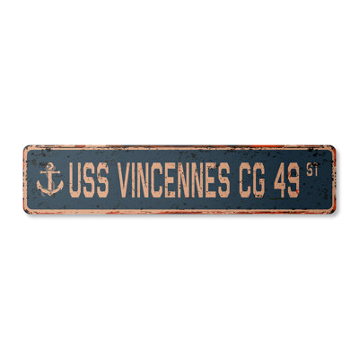 Vincennes Cg 49 Street Sign Heavy Duty Plastic 4" X 18"