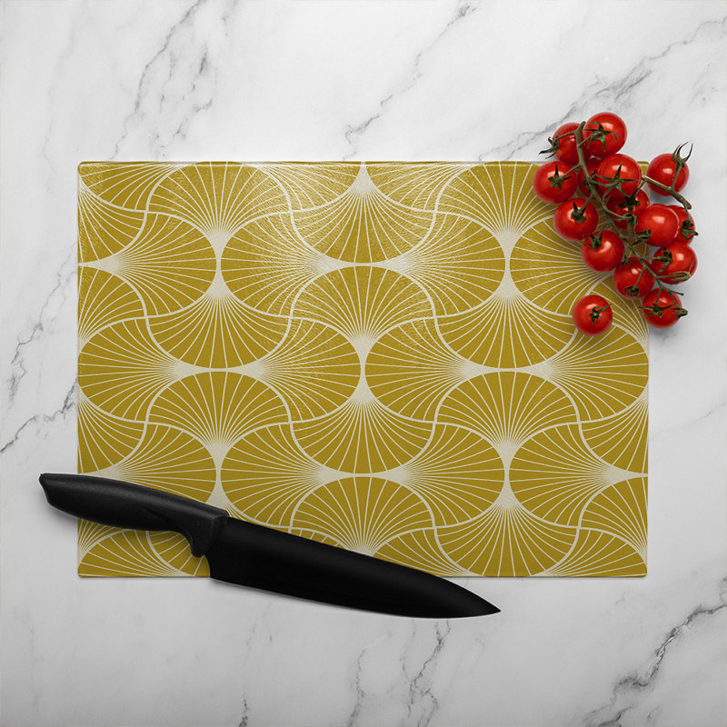 Geometric Shells Glass Chopping Board