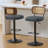Adjustable Height 360° Swivel Bar Stools With Rattan Back-913062225