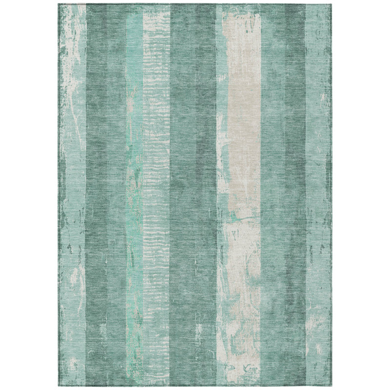 Tapis intérieur / extérieur Caelyn Seafoam, 2 pi 6 po x 3 pi 10 po
