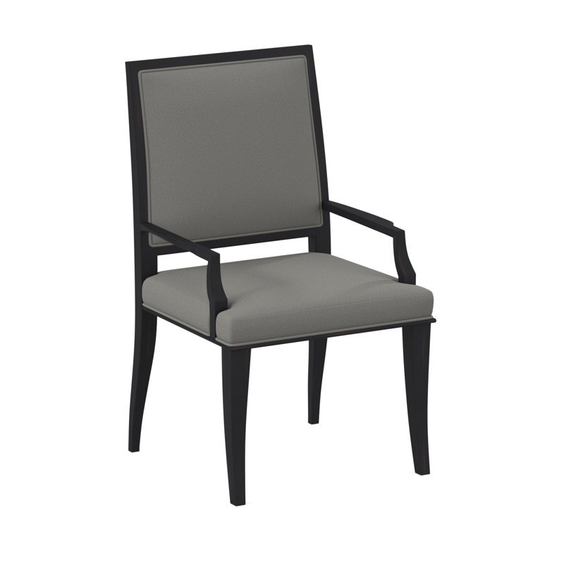 Chaise avec accoudoirs Princeton, Ébène rétro, Ivoire Fizz
