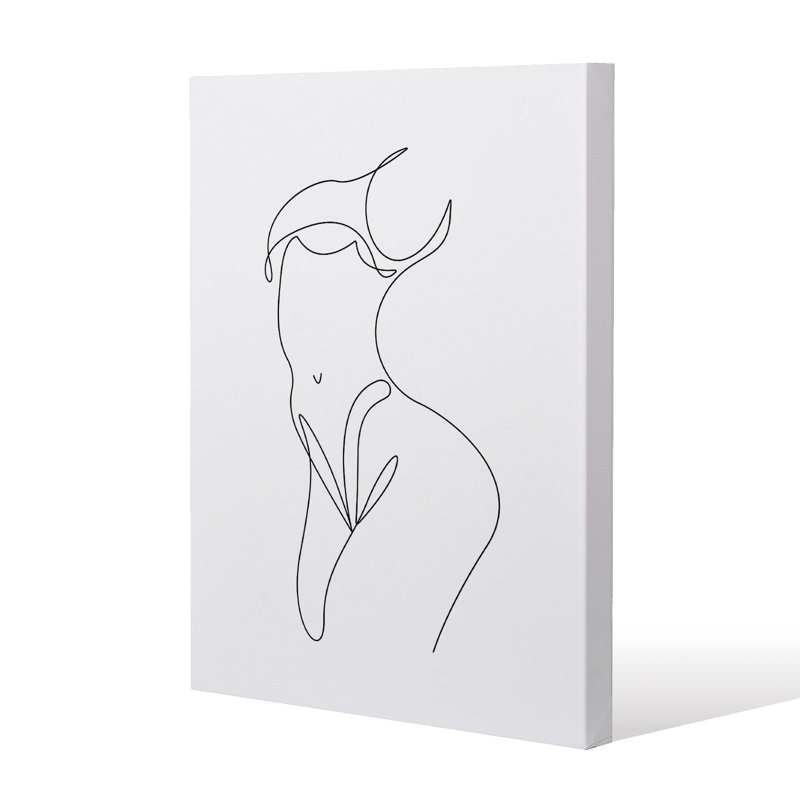 line art of femail body Slim Style Canvas Print, 15mm Slim Real wood., 90 cm H x 60 cm W