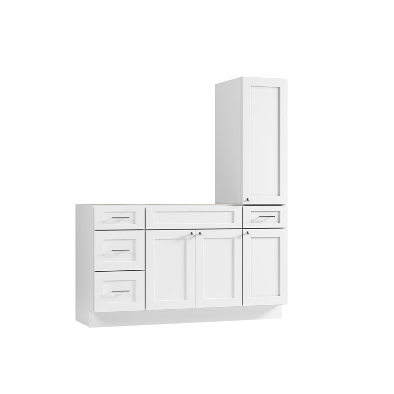 Meuble-lavabo simple 60 po Disar, Blanc