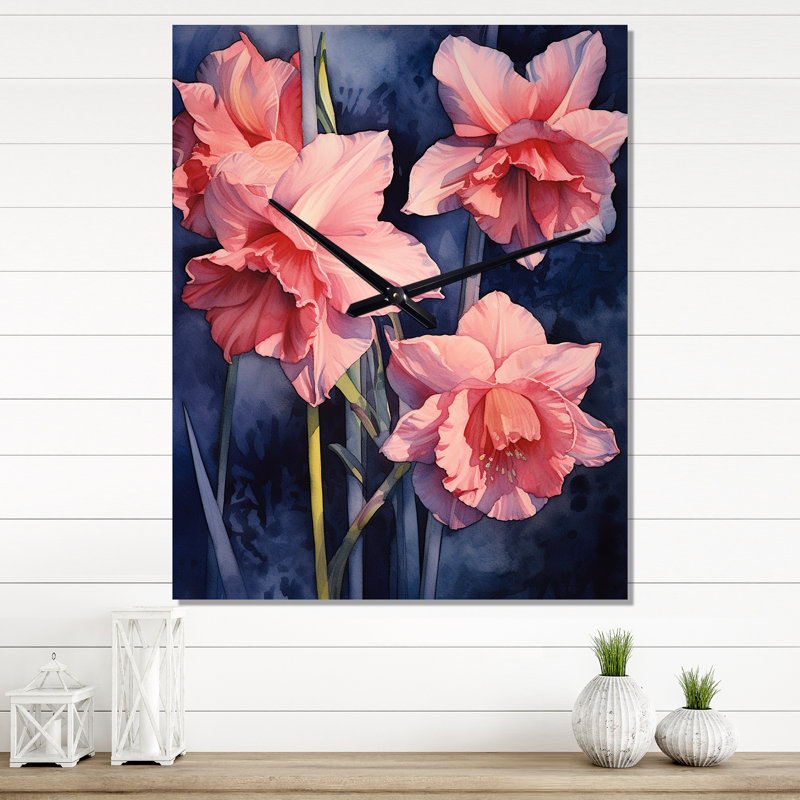 Impression de jonquilles roses et bleues, Petit