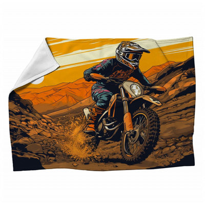 Motocross Machine Printed Throw Blanket