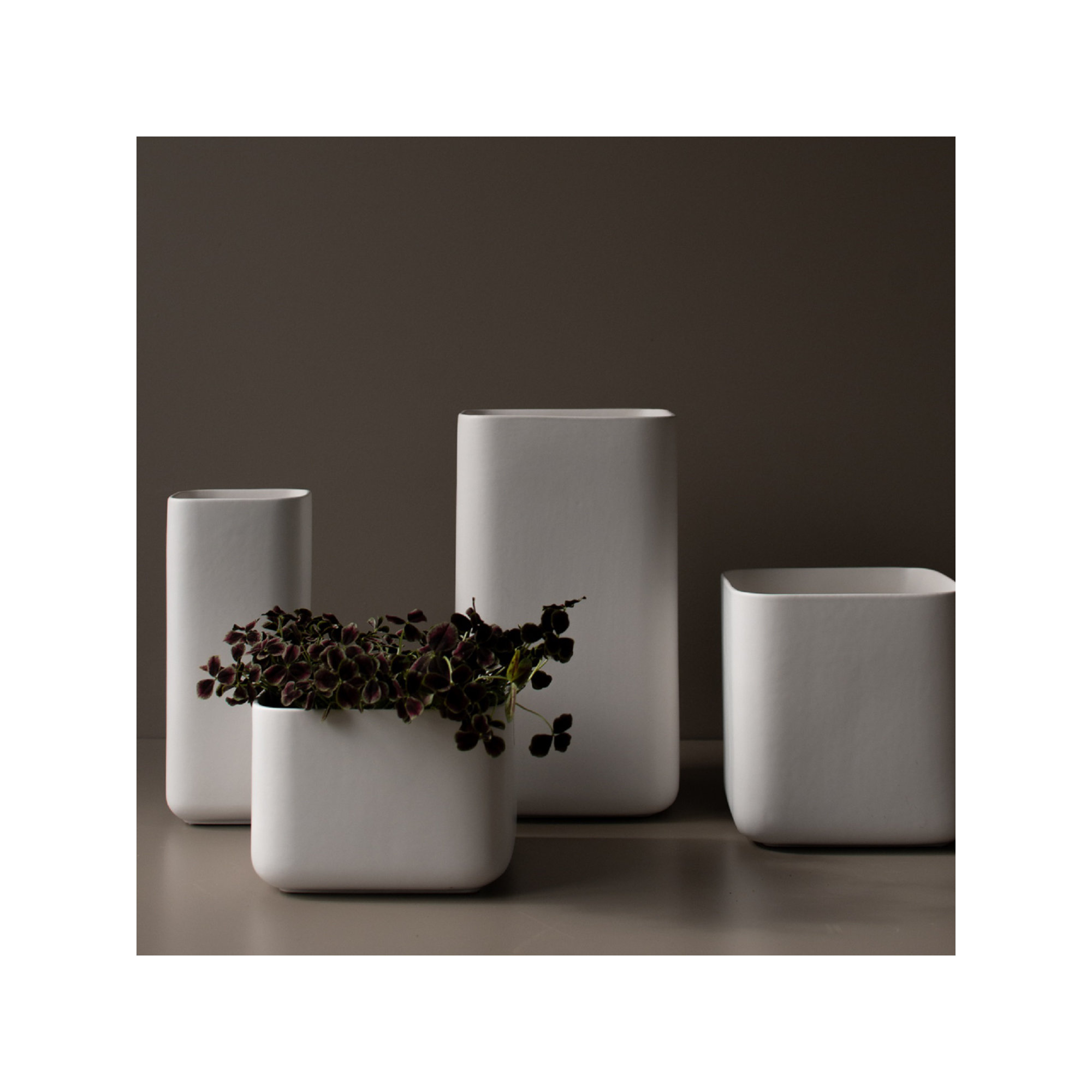 Dan Ceramic Table Vase, 9.84" H x 5.11" W x 5.11" D, White