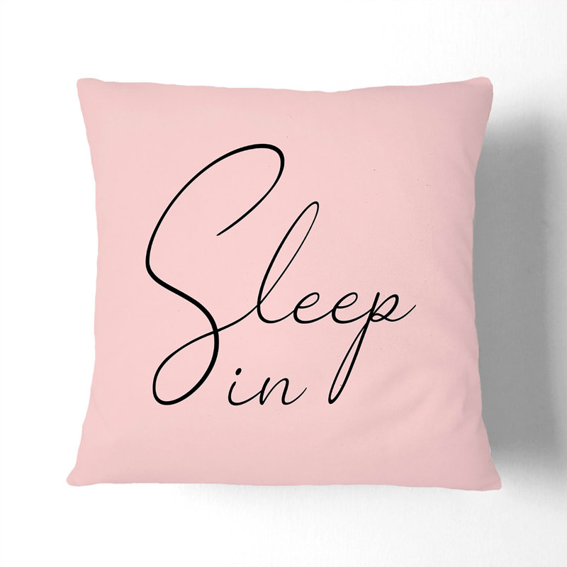Sleep In Square Throw Cushion, 55cm H x 55cm W x 20cm D