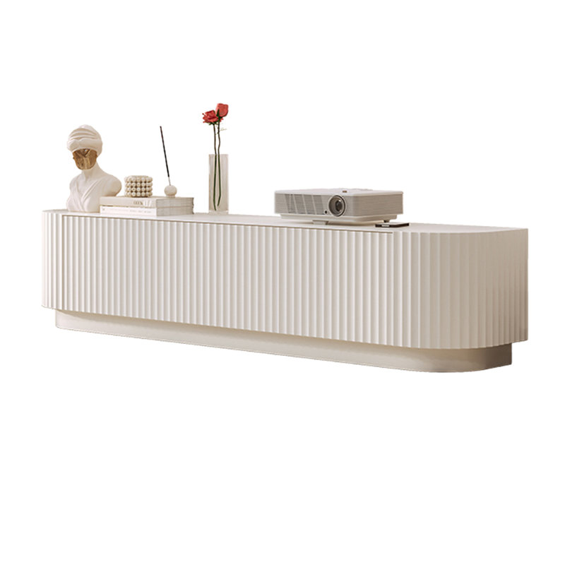 Meuble télé moderne avec tiroirs, Crème, crème, H 18,9 po x L 70,86 po x l 15,75 po