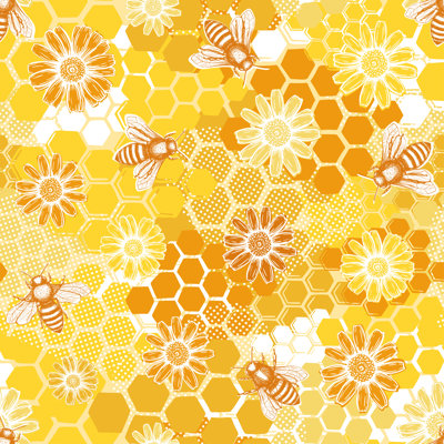 «Tiofila Bee Honeycomb On Canvas» par Oksana Kovaleva, impression
