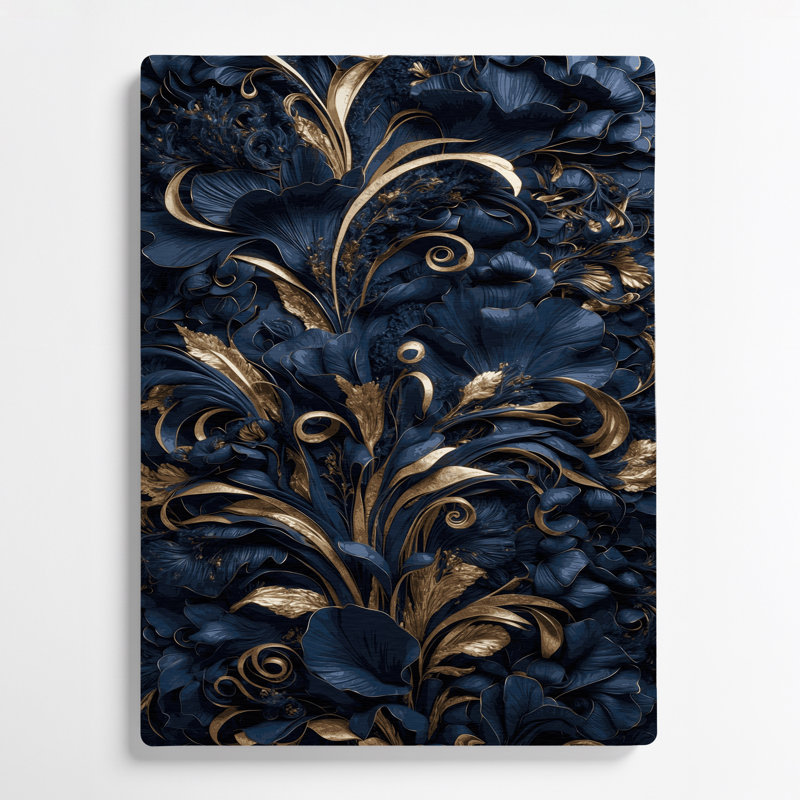 «Abstract Florals 2», art mural gris en métal, H 16 po x l 20 po