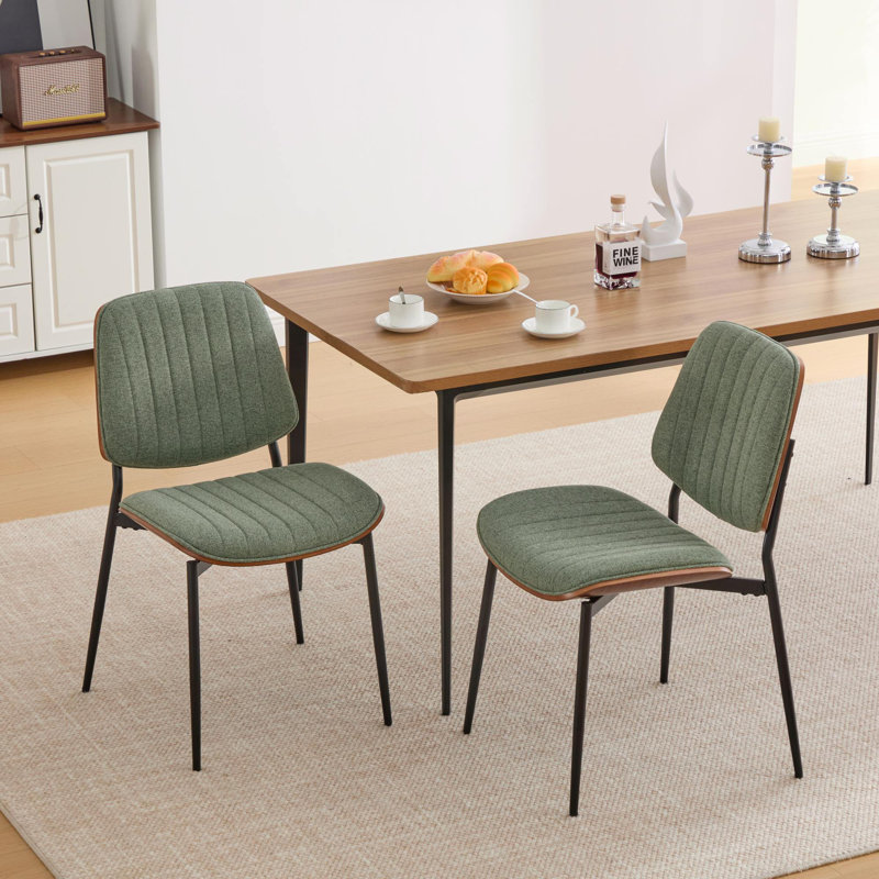 Chaise de salle à manger Mid-Century, Vert