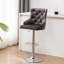 Ensemble de 2 tabourets de salle à manger à dossier haut capitonné et garniture cloutée noire Merva-905853410