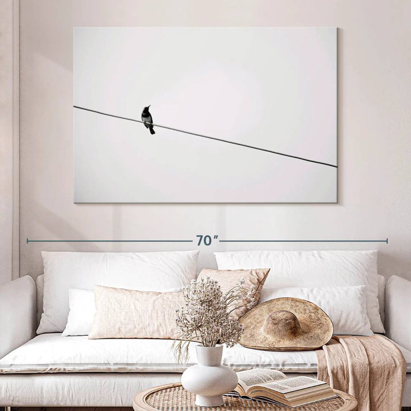 Brampt Simple Bird On Wire, 34" H x 51" W